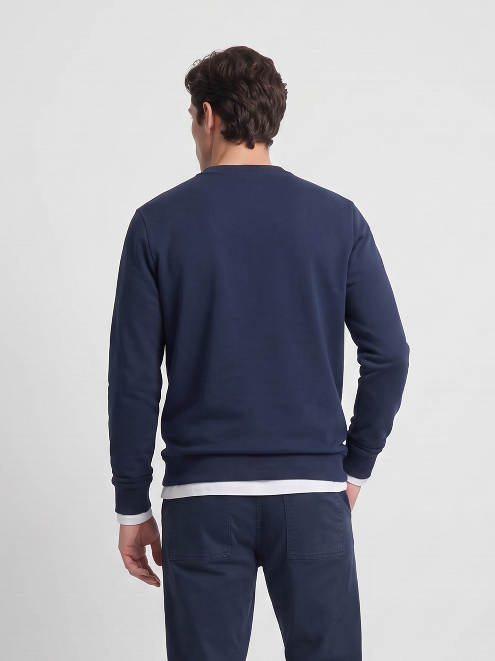 Sweatshirt relaxed fit silbon bordado azul-marinho