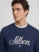 Sweatshirt relaxed fit silbon bordado azul-marinho