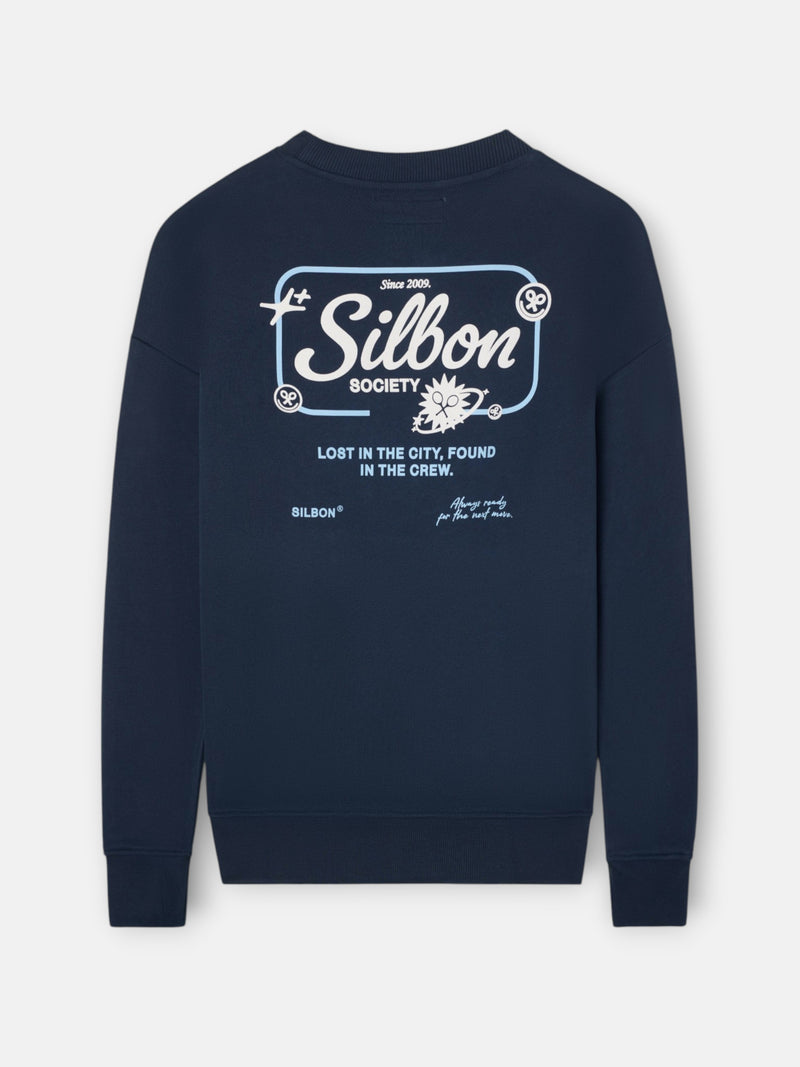 Sudadera relaxed fit silbon society azul