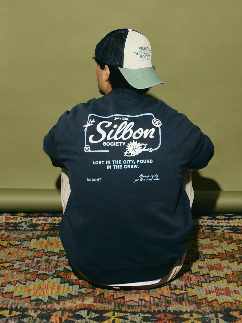 Sudadera relaxed fit silbon society azul