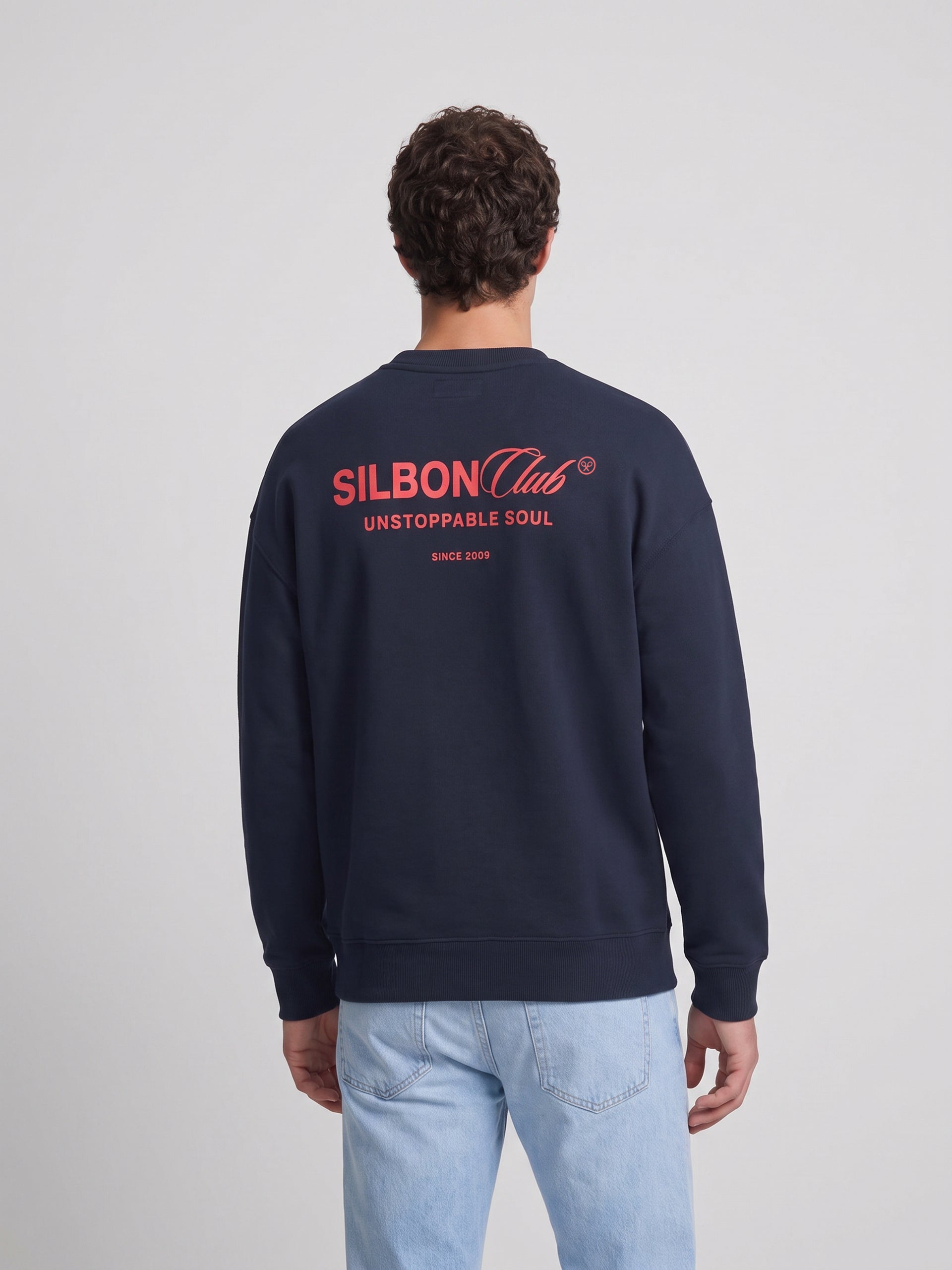 Sweat-shirt coupe décontractée Silbon Club bleu marine