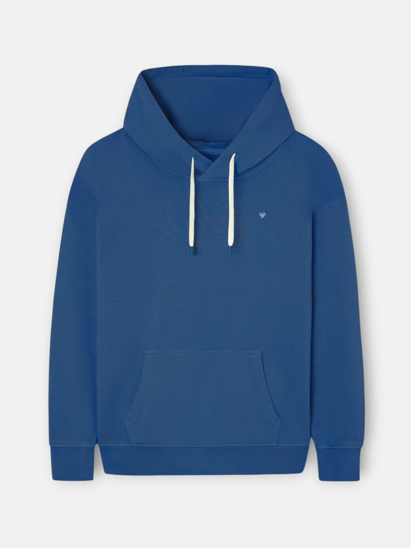 Sweat à capuche coupe décontractée hangout bleu