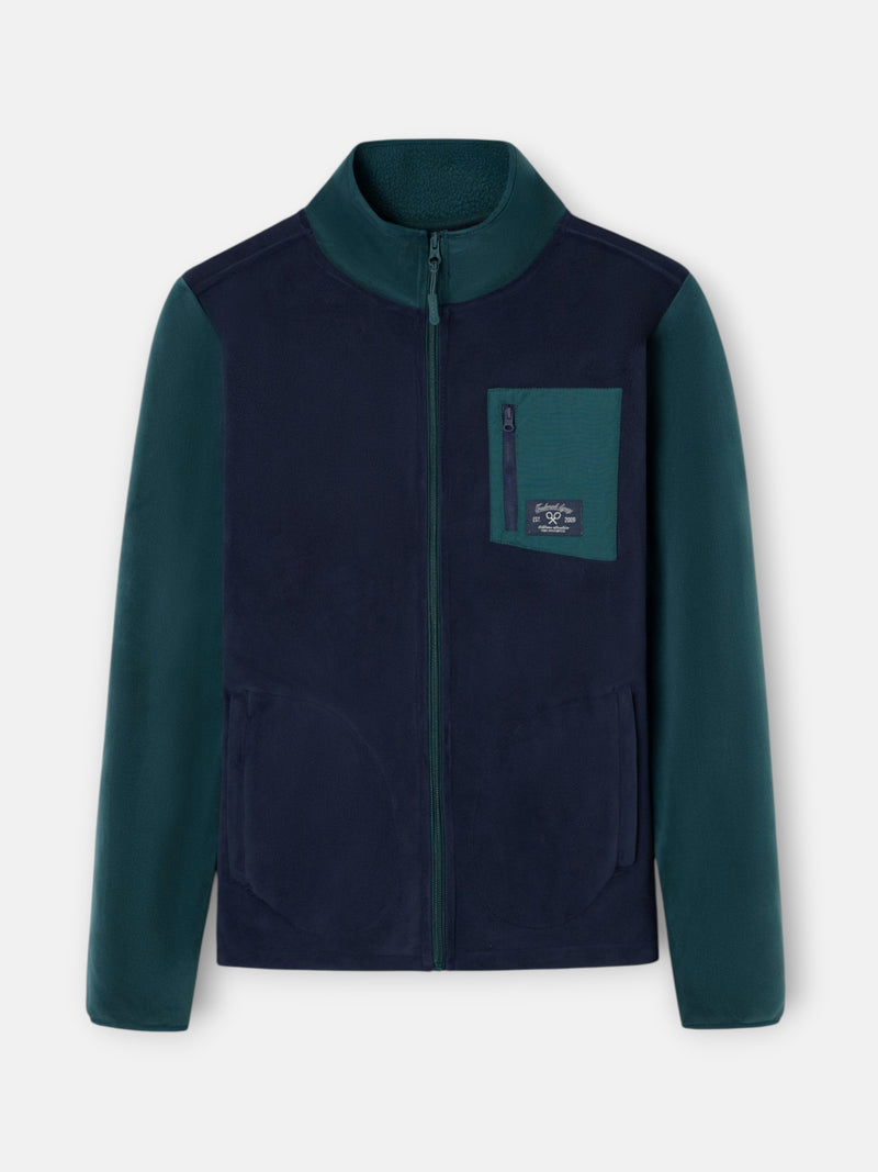 Two-tone navy blue fleece