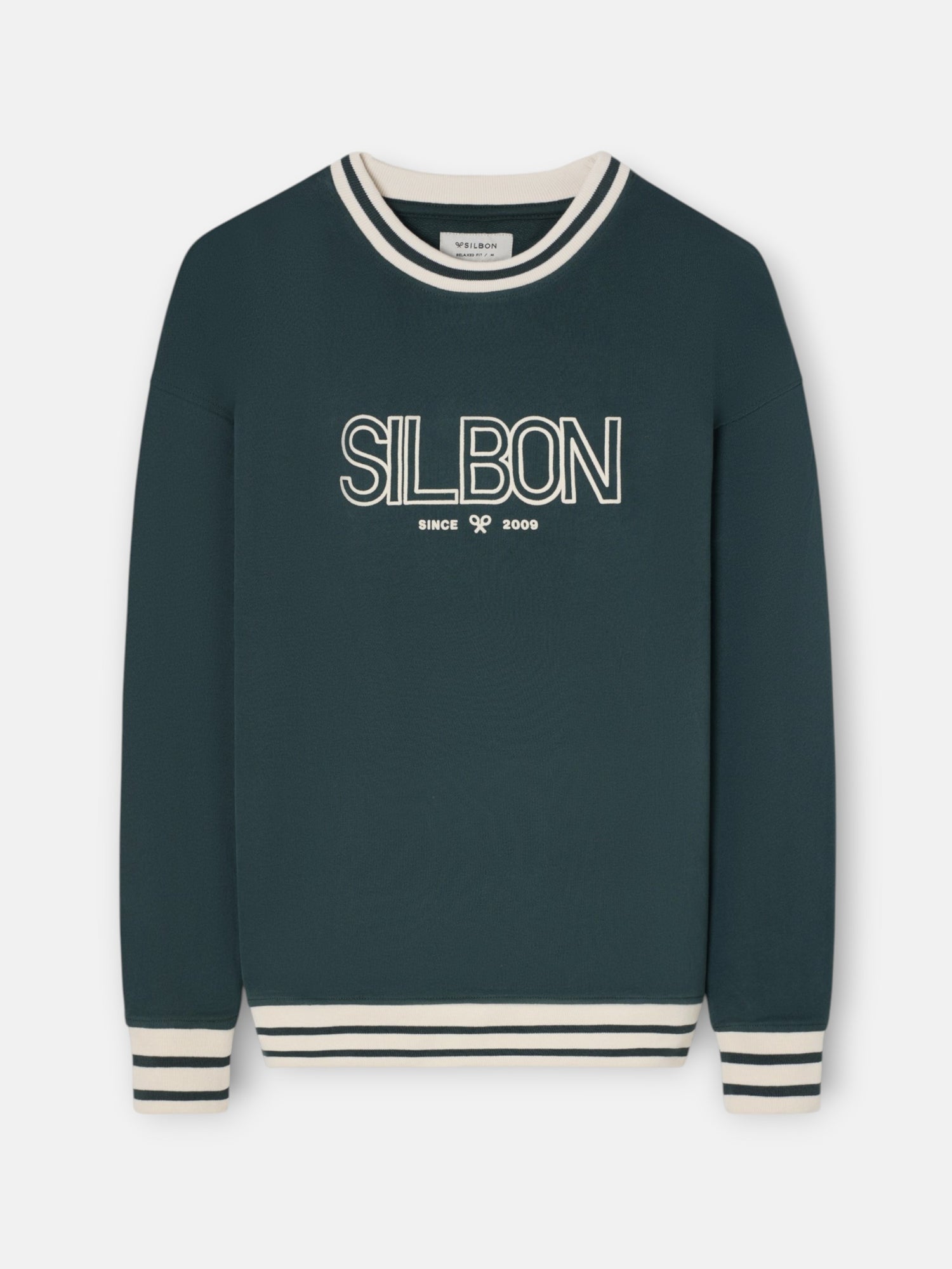 Sudadera relaxed fit retro verde oscuro