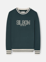 Sweatshirt relaxed fit retro verde escuro