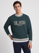Sweatshirt relaxed fit retro verde escuro