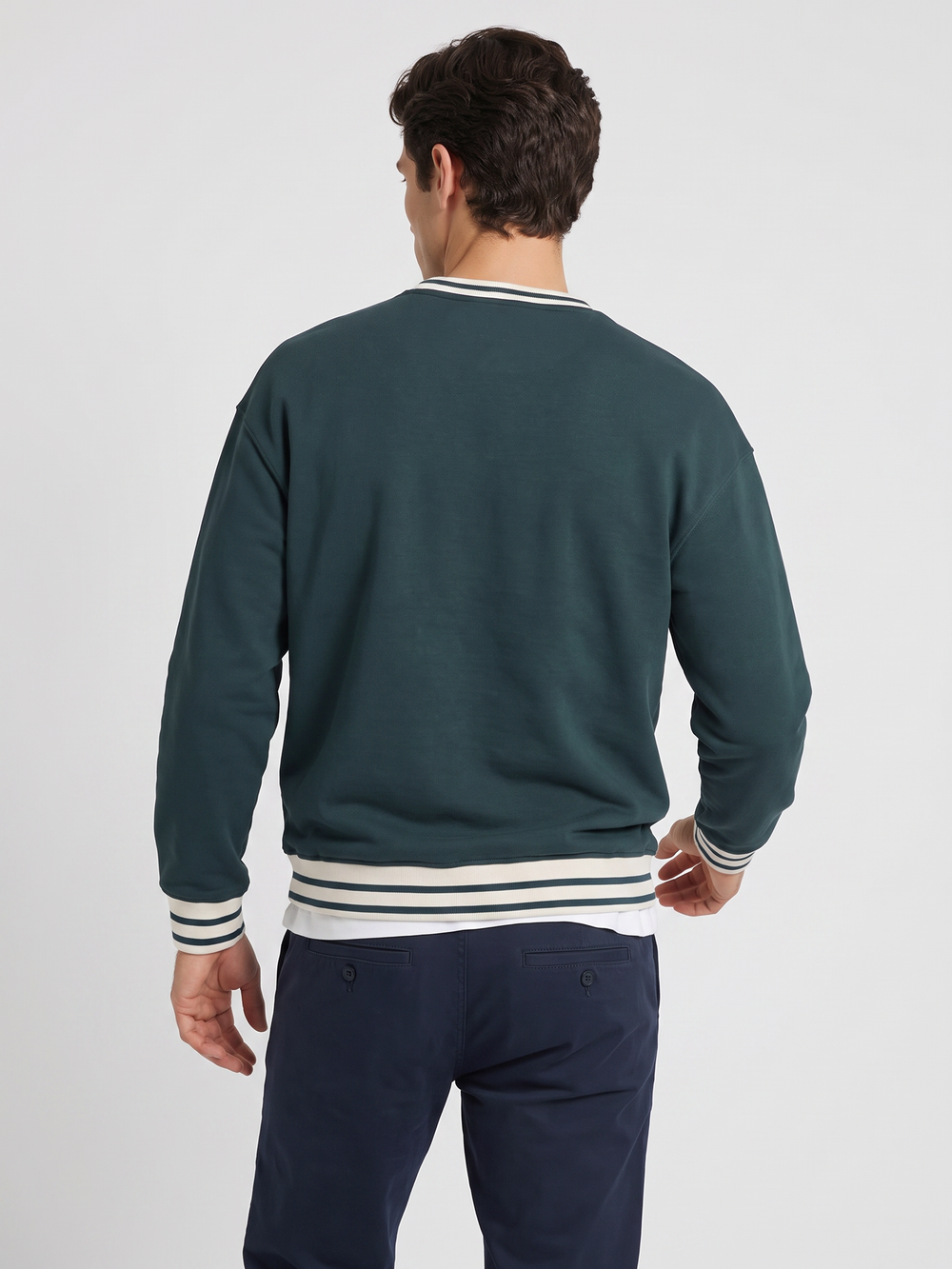 Sudadera relaxed fit retro verde oscuro