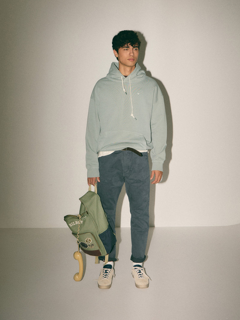Sudadera relaxed fit capucha hangout verde