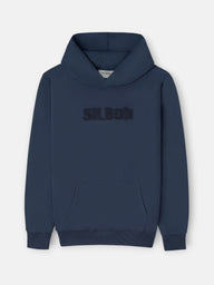 Sweat à capuche avec écusson bleu