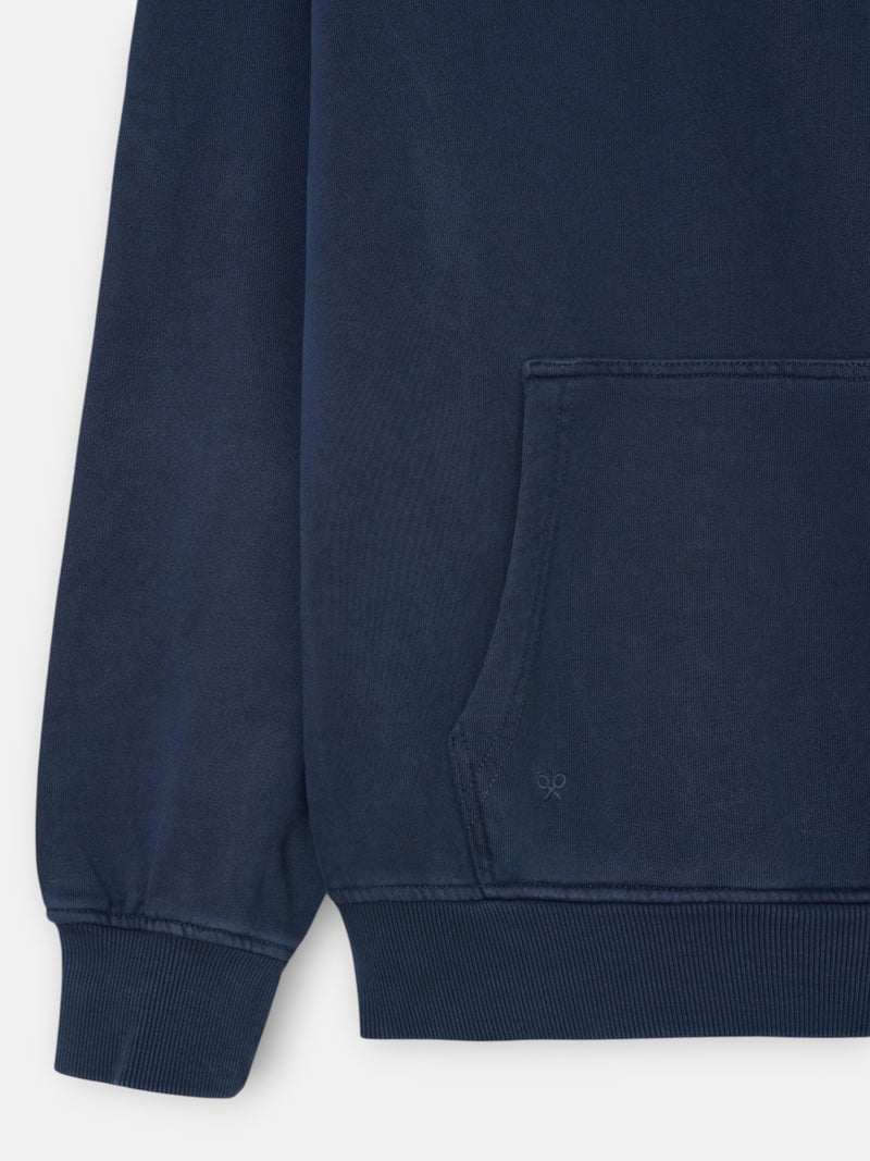 Sweat à capuche avec écusson bleu