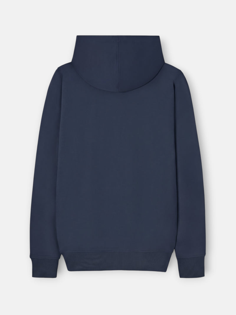 Sweat à capuche avec écusson bleu