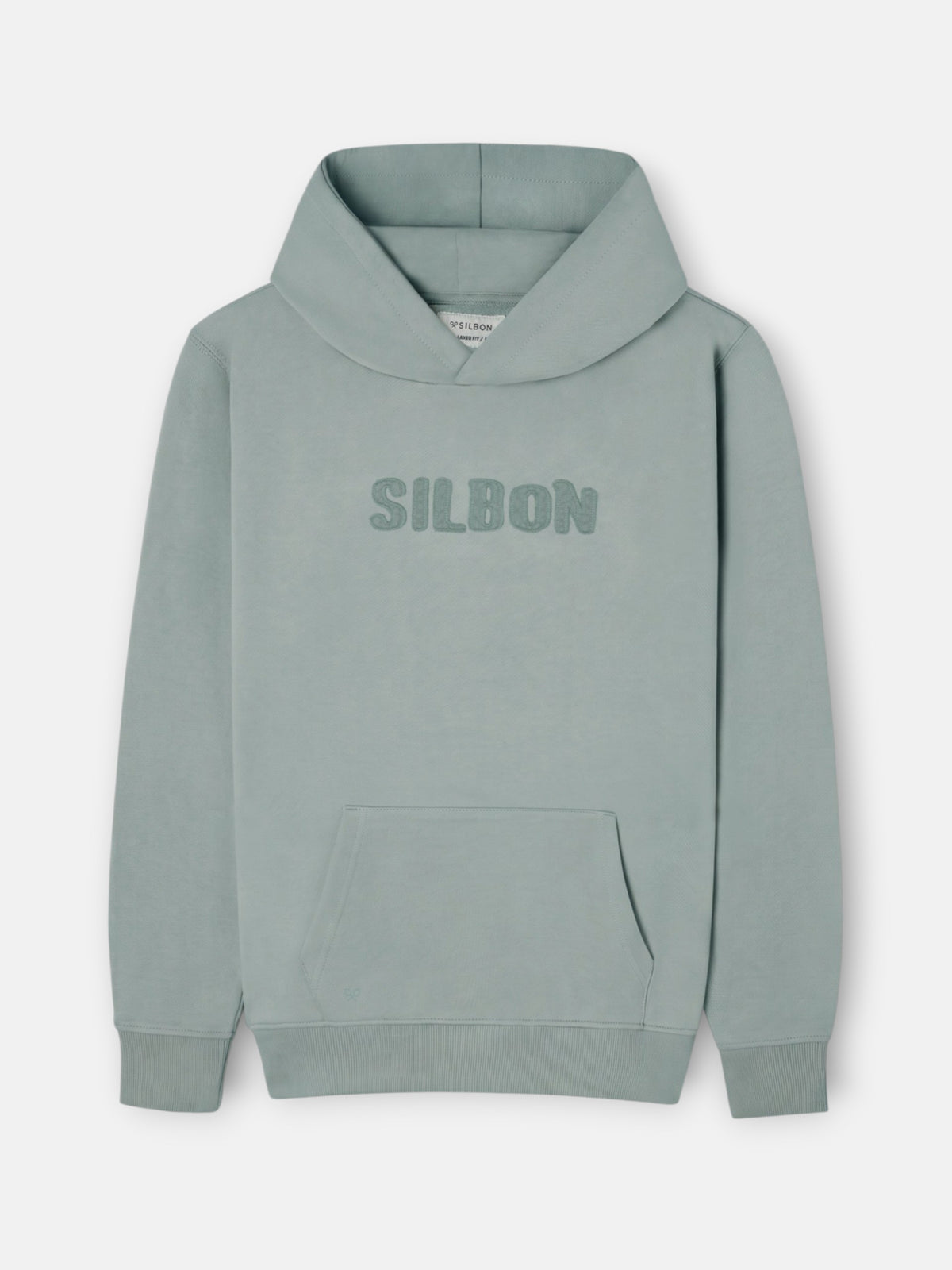 Sweat à capuche avec patch, ton vert clair