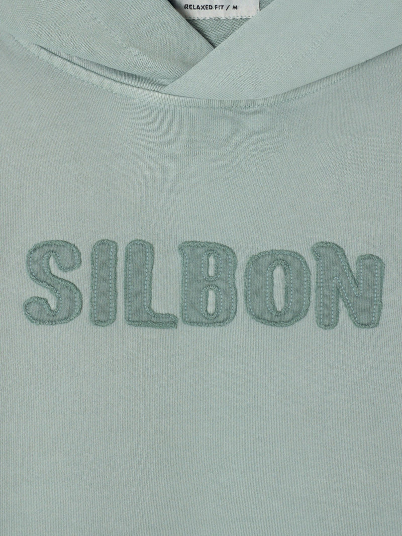 Sweat à capuche avec patch, ton vert clair