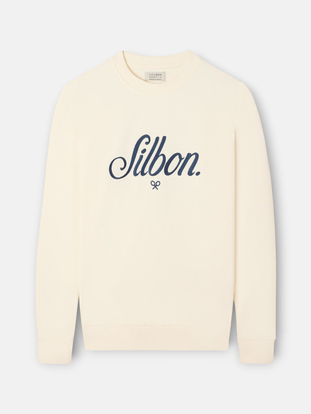 Sweat-shirt coupe décontractée Silbon brodé crème
