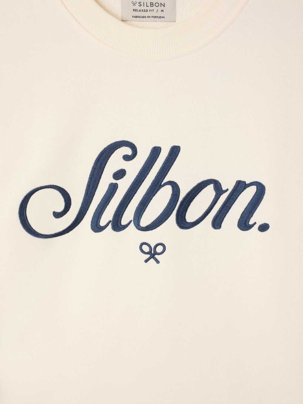 Sweat-shirt coupe décontractée Silbon brodé crème