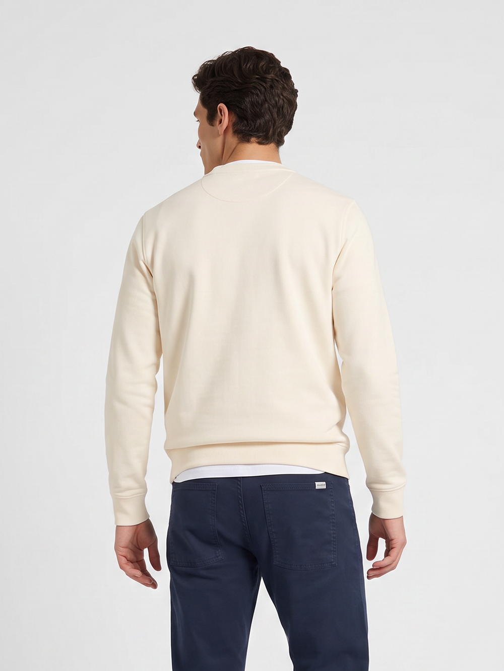 Sweat-shirt coupe décontractée Silbon brodé crème