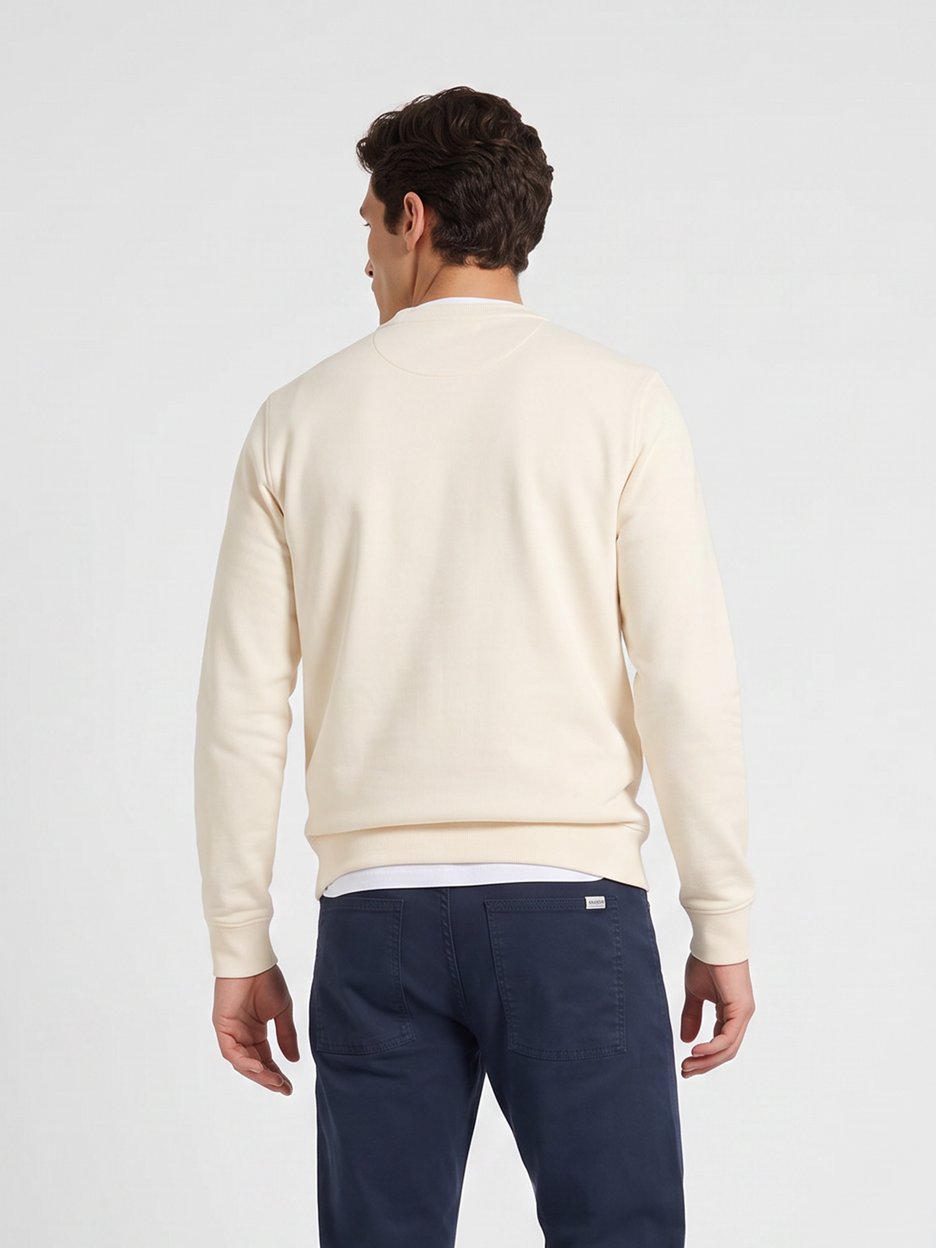 Sweat-shirt coupe décontractée Silbon brodé crème