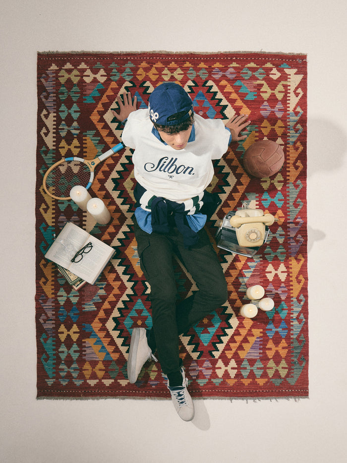 Sudadera relaxed fit silbon bordado crema