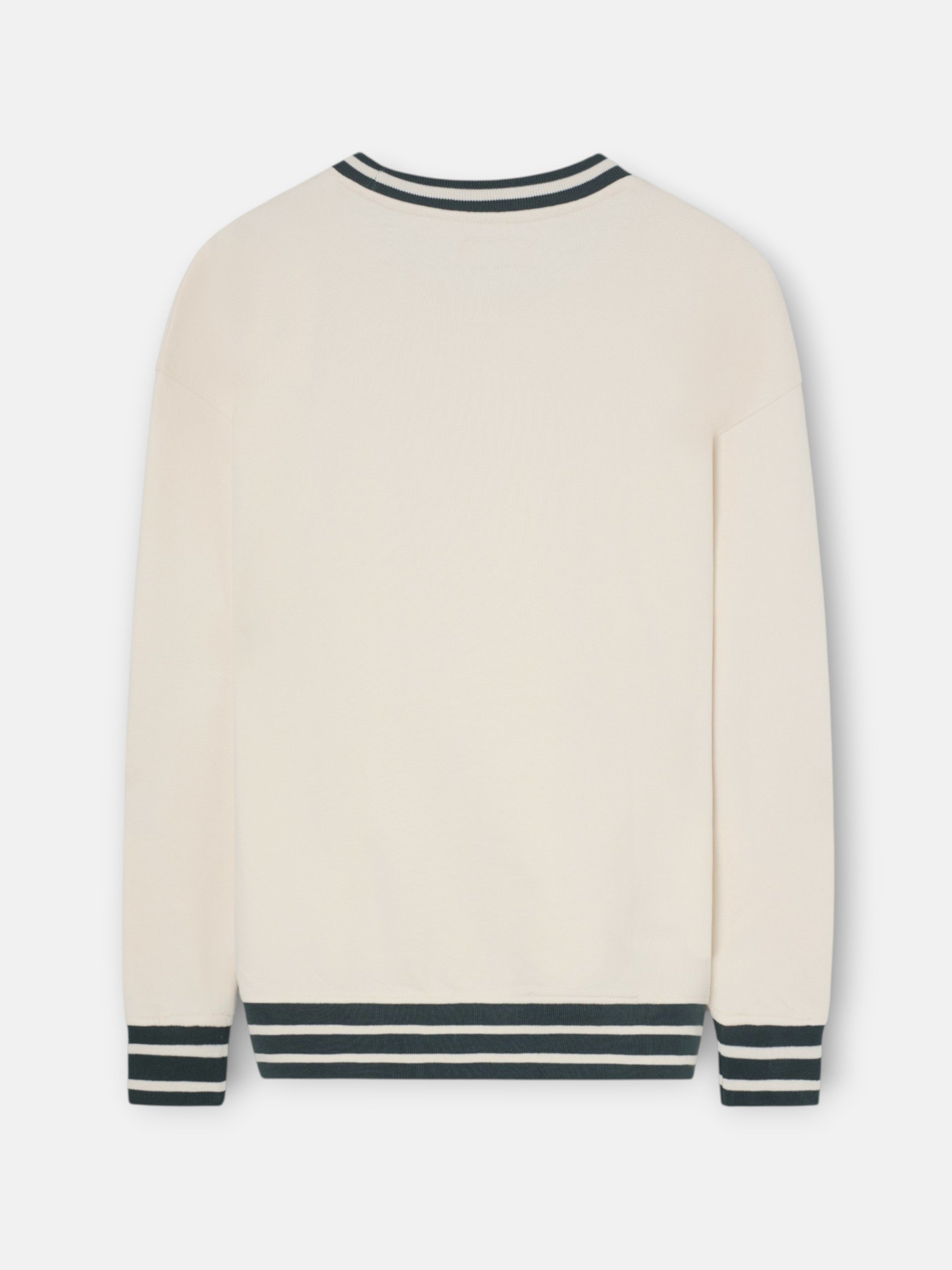 Sudadera relaxed fit retro ribs bicolor crema