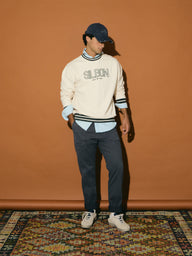 Sweatshirt relaxed fit retro ribs bicolor creme