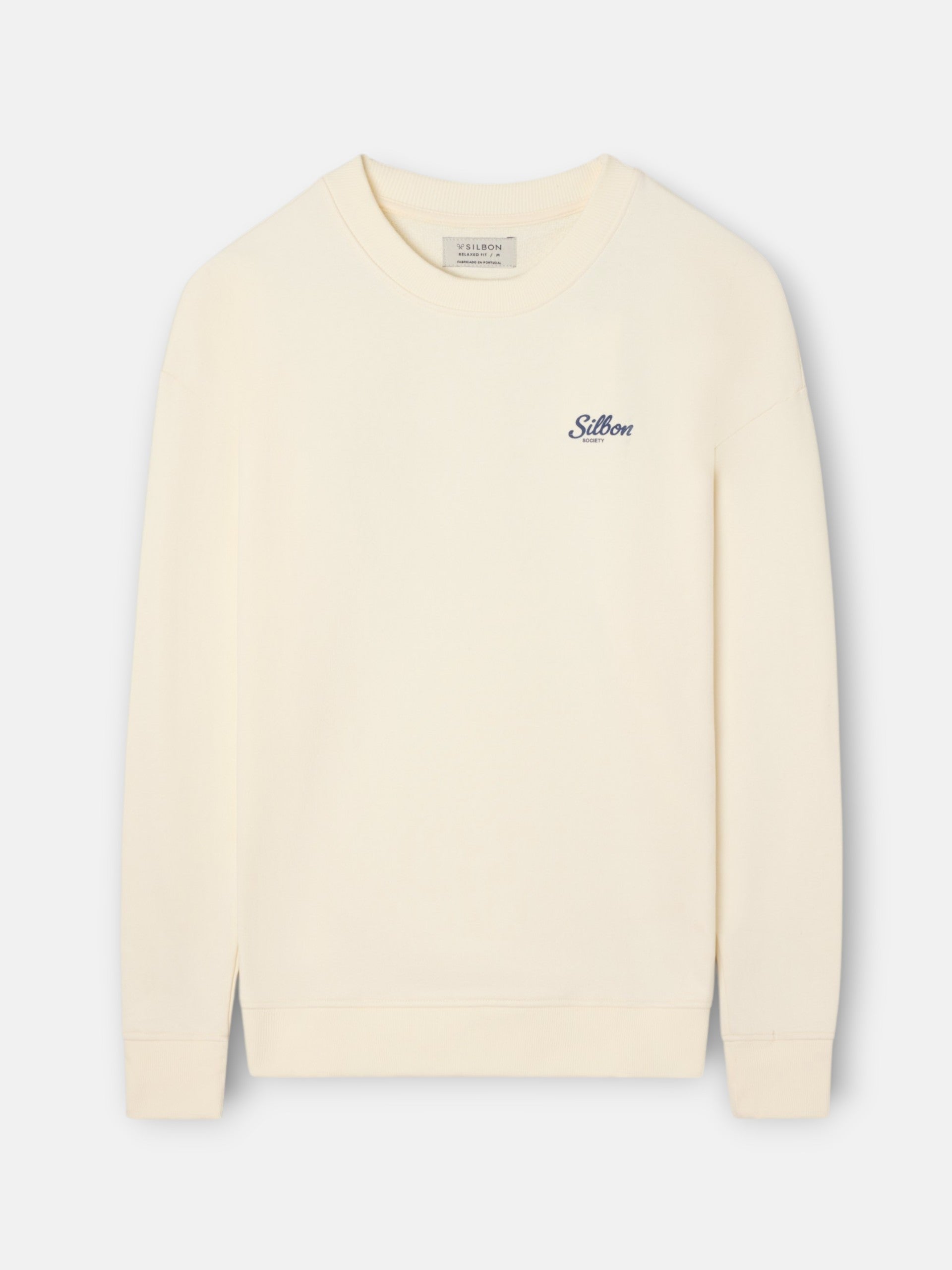 Sudadera relaxed fit silbon society crema