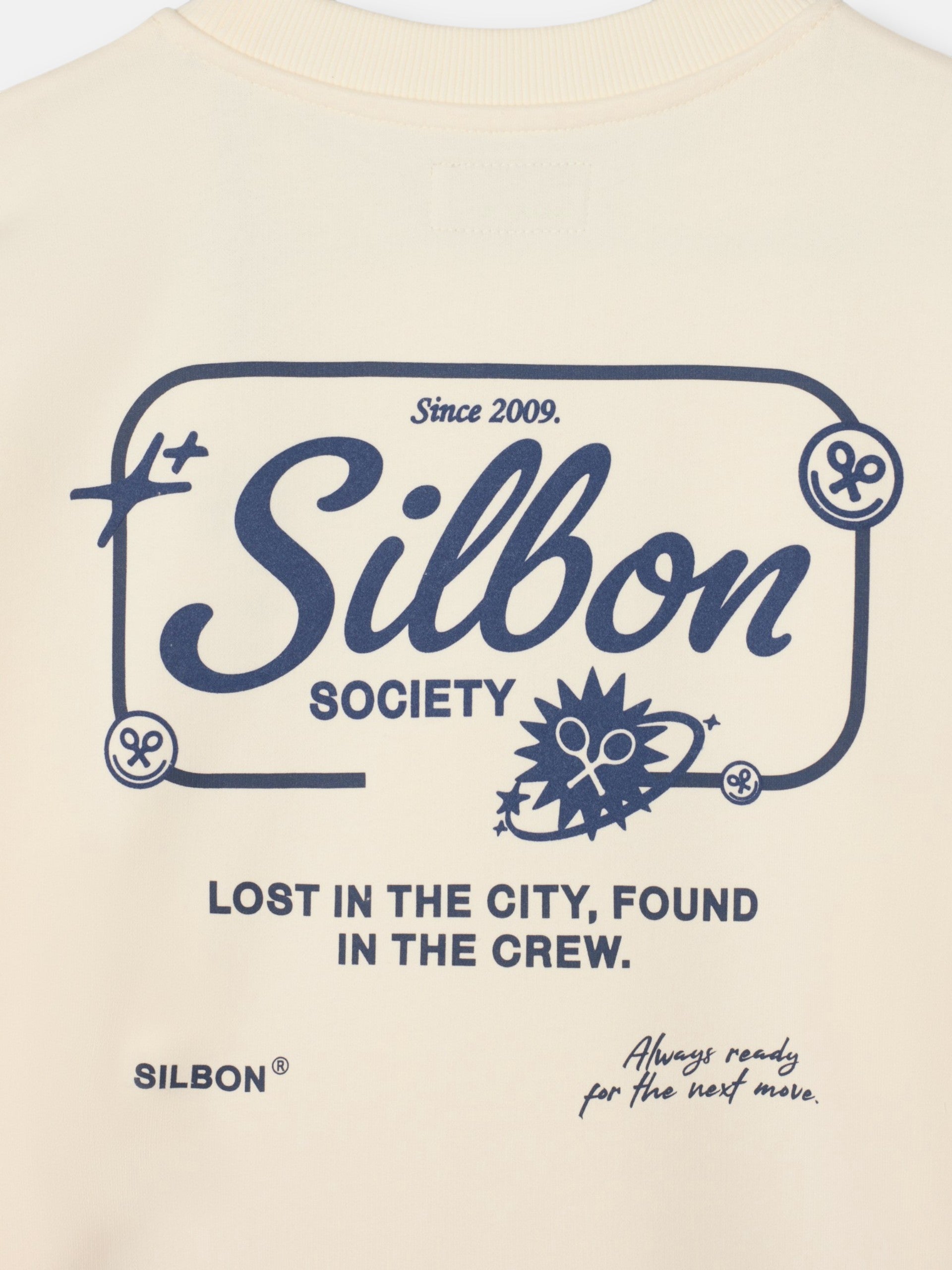 Sudadera relaxed fit silbon society crema