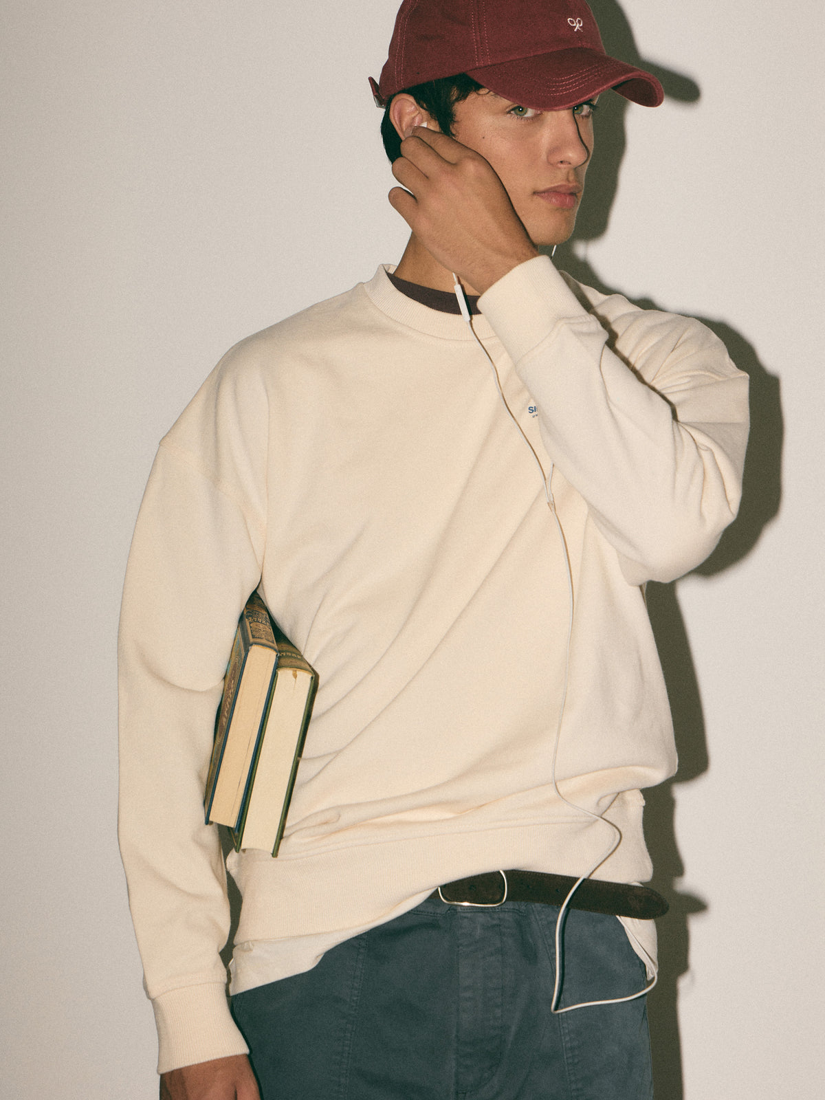 Sweat-shirt coupe décontractée Silbon Club crème