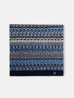 Bufanda motivo jacquard azul marino