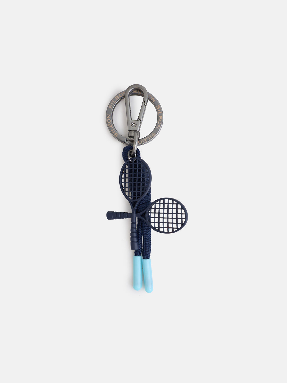 Llavero charm raquetas azul marino