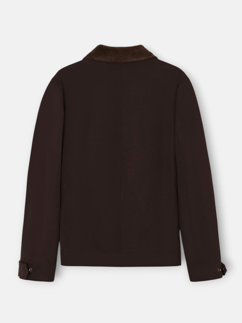 Chaqueta desgastada cuello borreguito marron