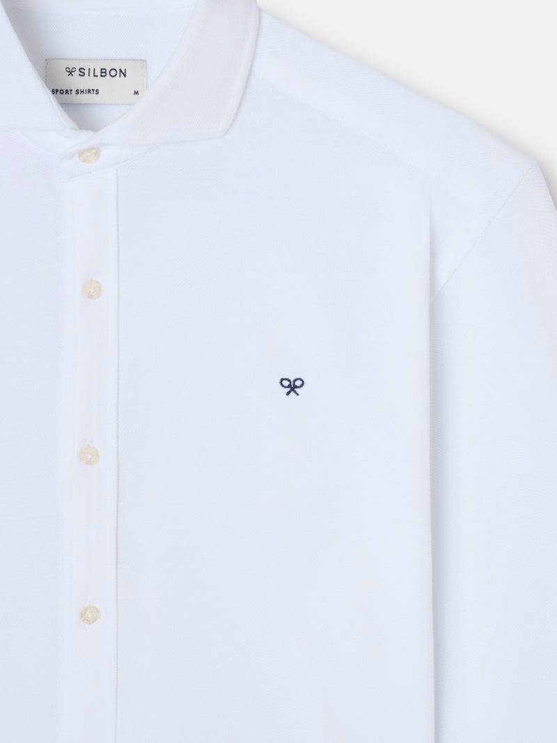 Chemise sport piqué blanc