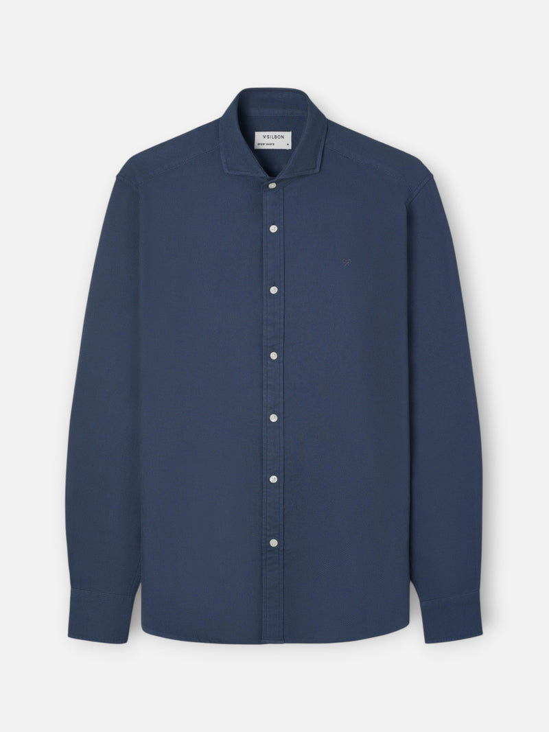 Navy structured sport shirt