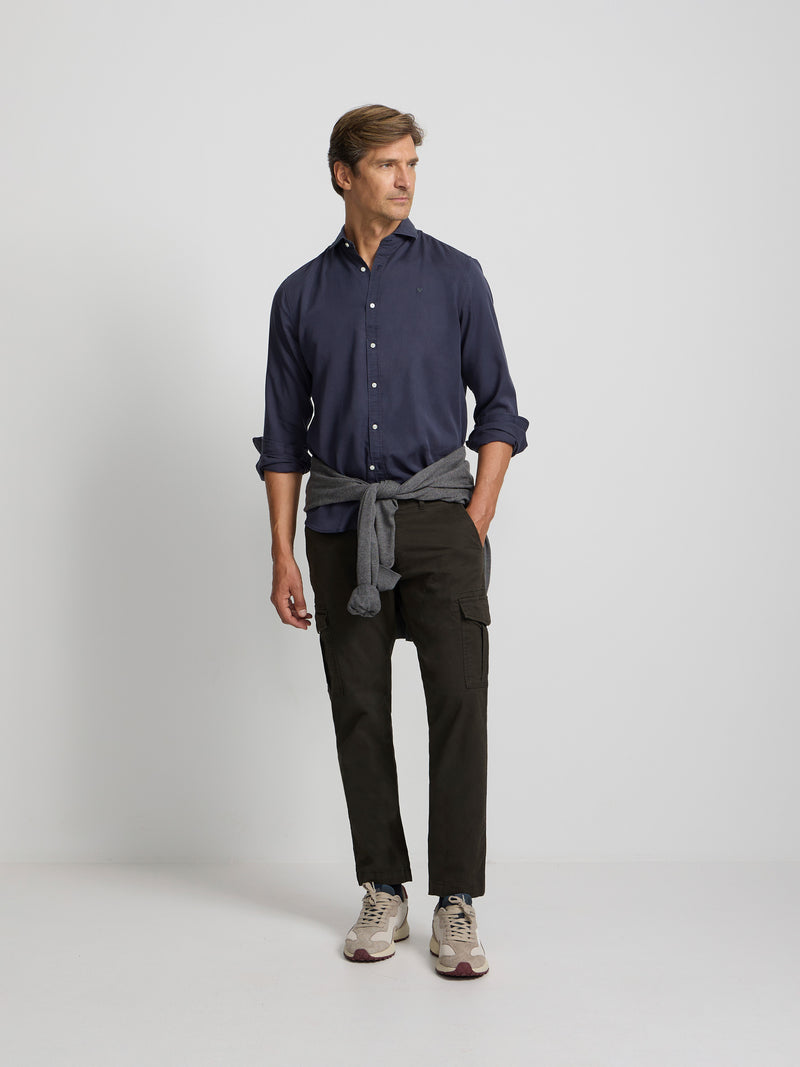 Chemise sport soft bleu marine