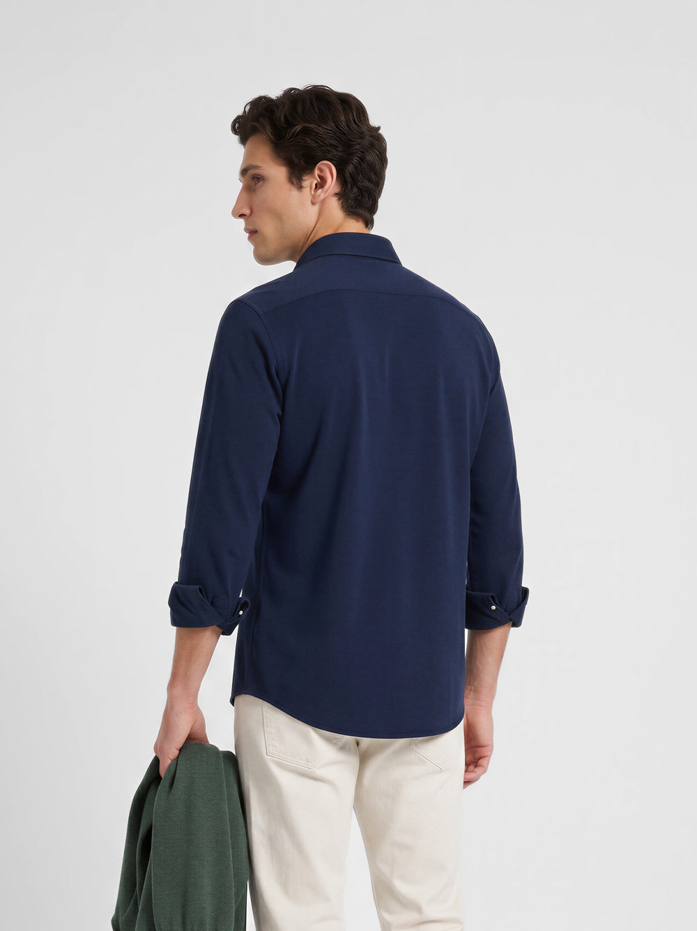 Navy pique sport shirt