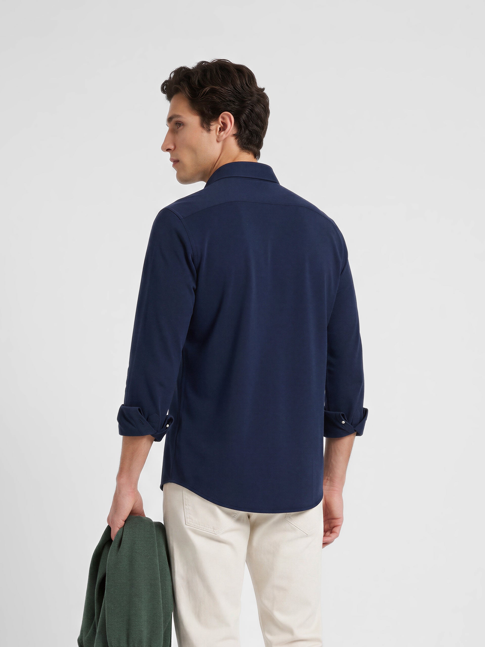Navy pique sport shirt
