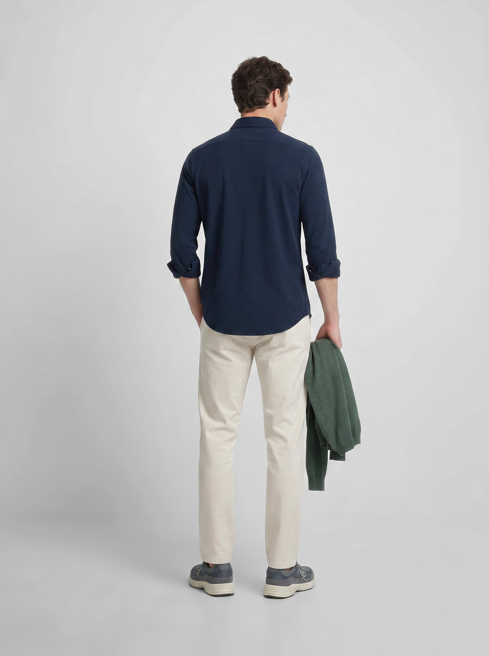 Navy pique sport shirt