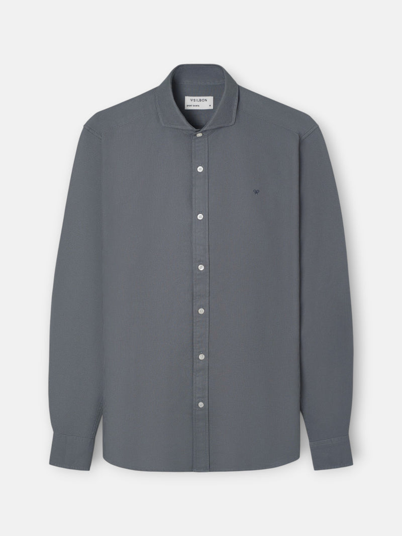 Chemise sport à structure vert foncé