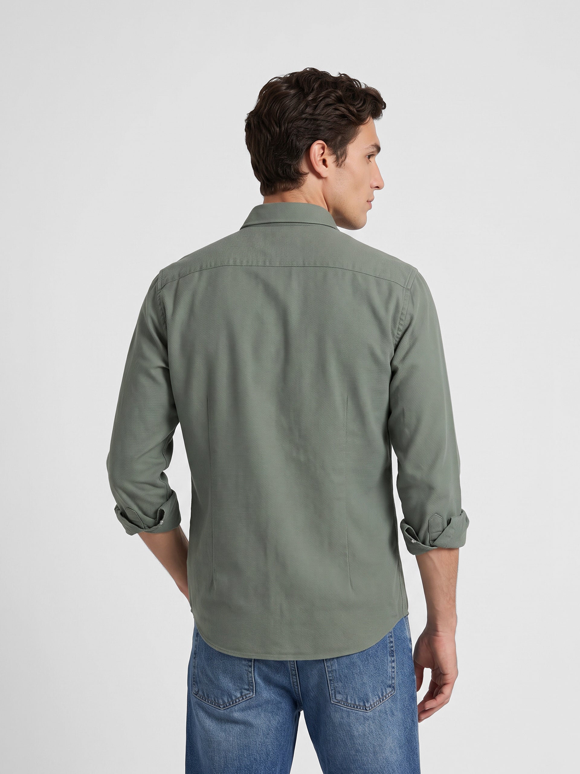 Green structured sport shirt