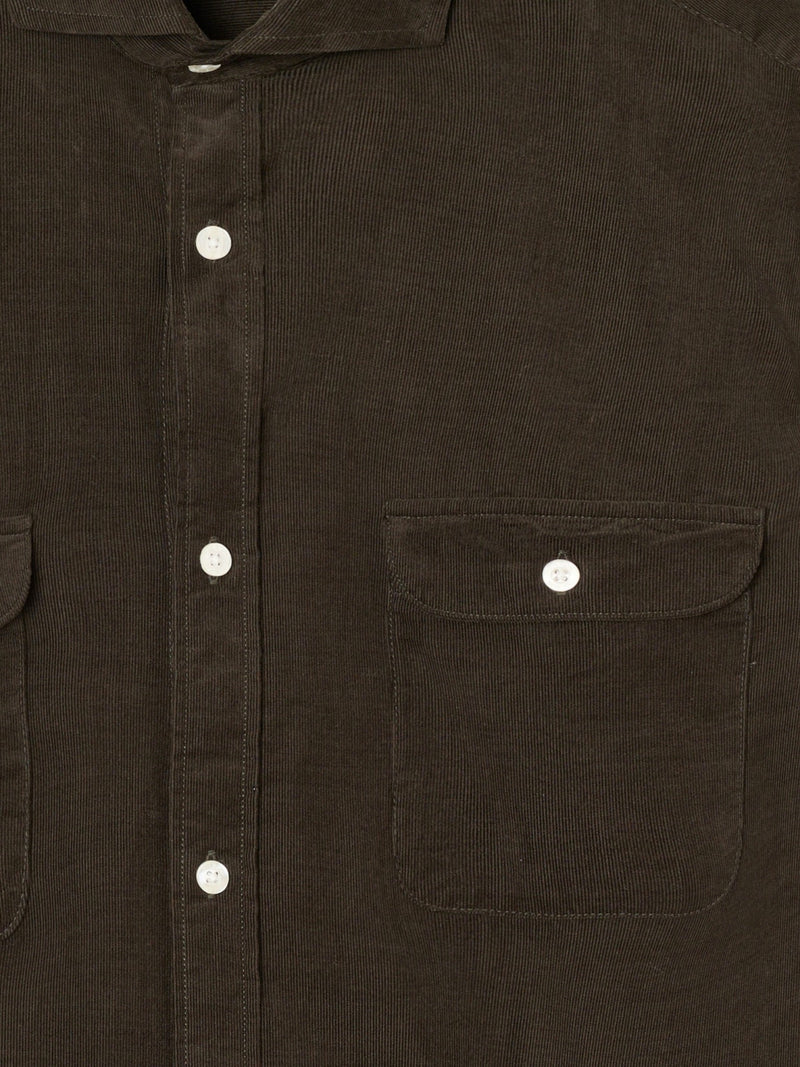 Camisa sport pana bolsillos verde