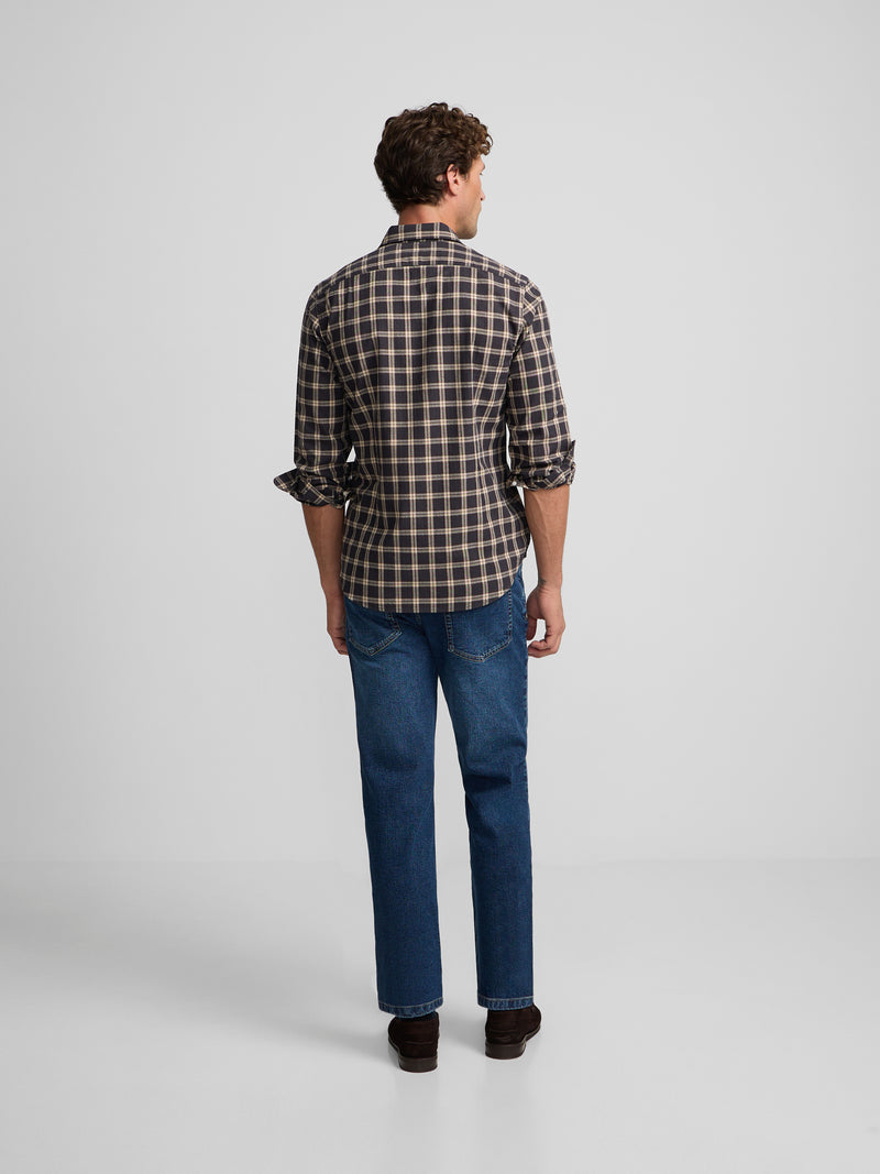 Camisa sport warm cuadro tartan marron
