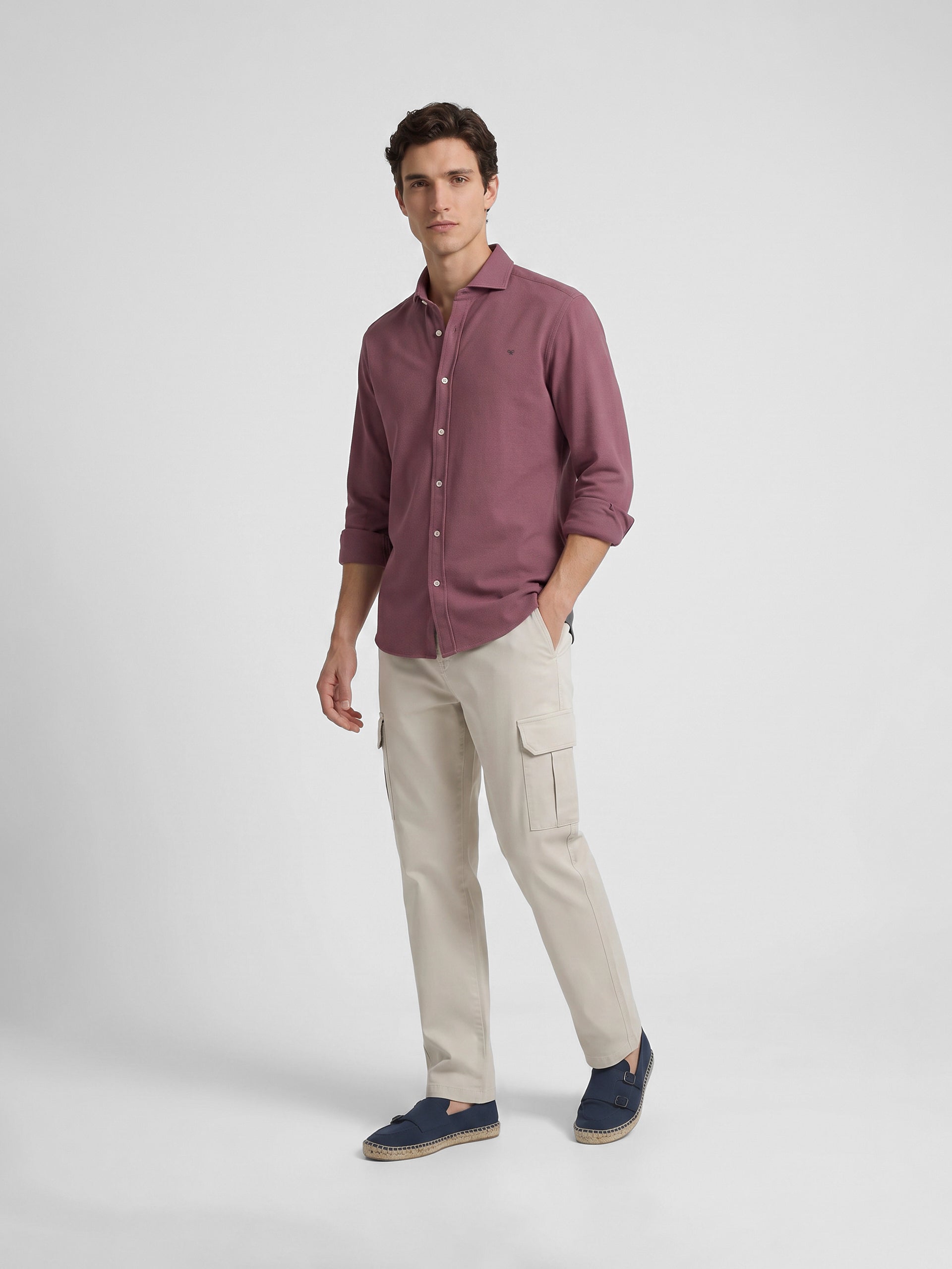 Burgundy structured sport shirt