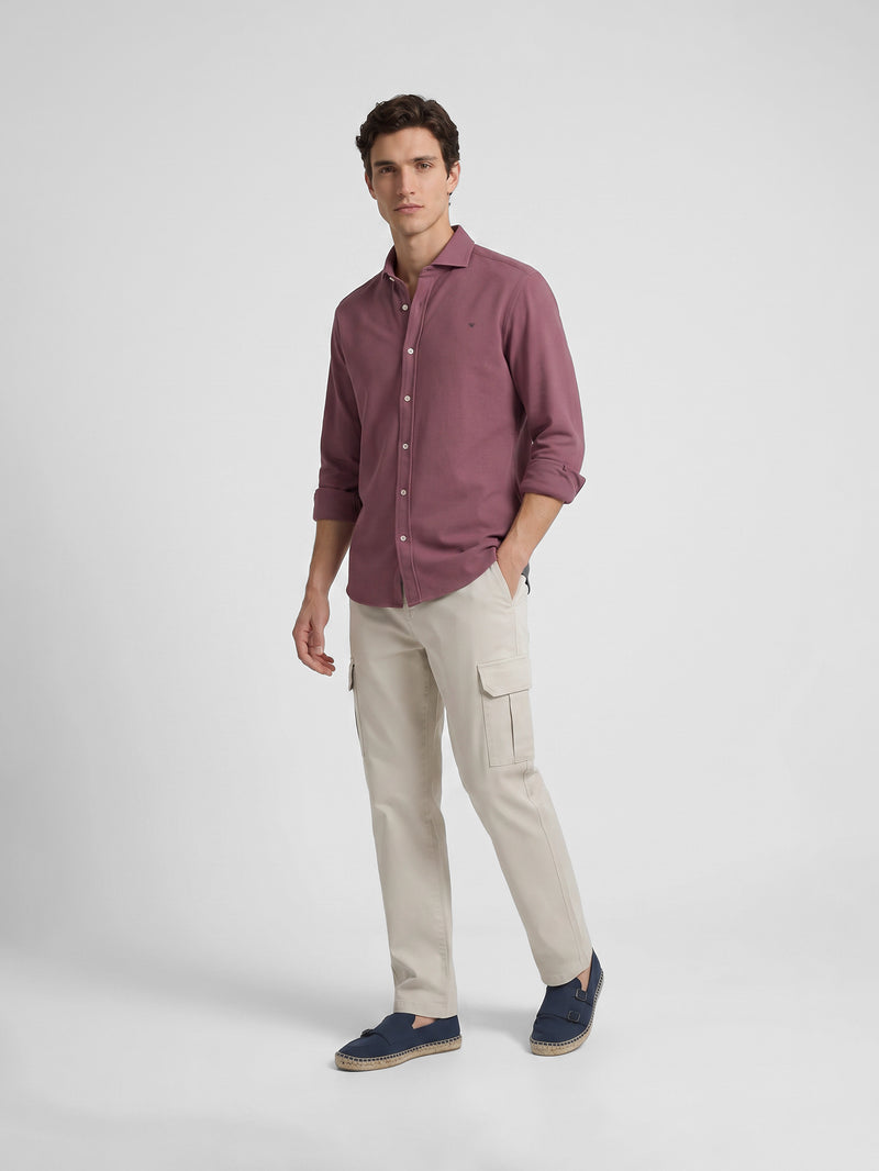 Chemise sport structurée bordeaux