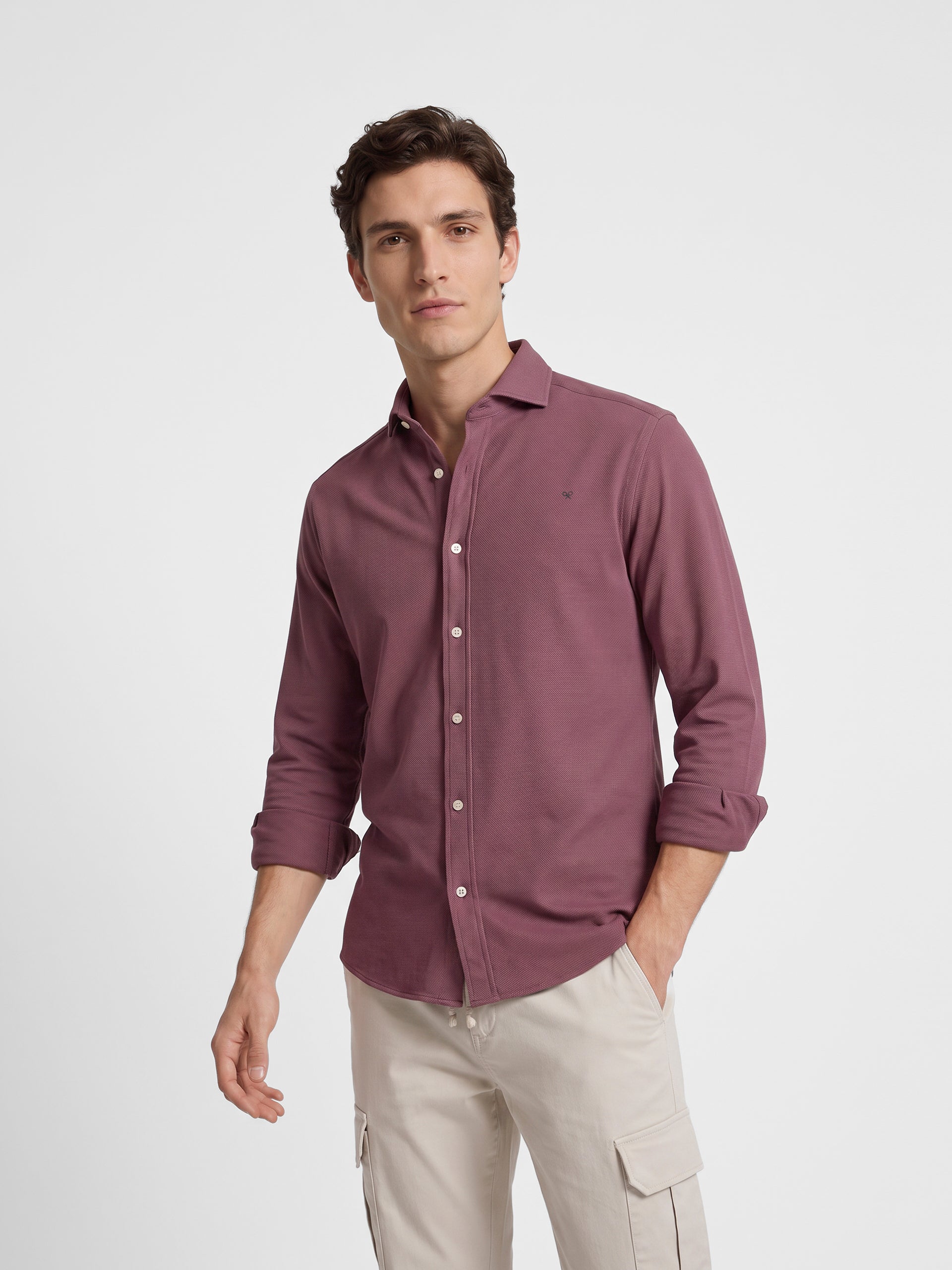 Burgundy structured sport shirt