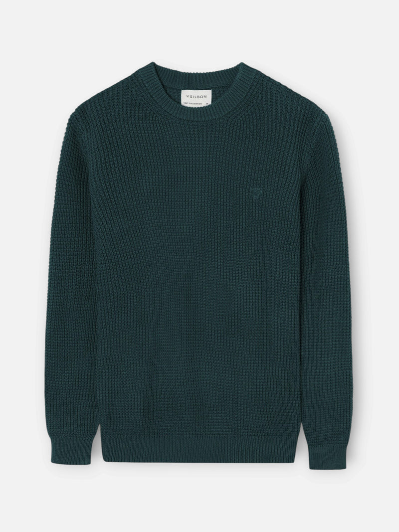 Pull vert structuré