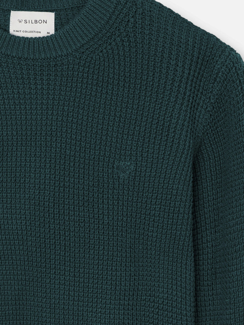 Pull vert structuré