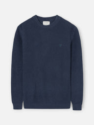 Pull structuré bleu marine