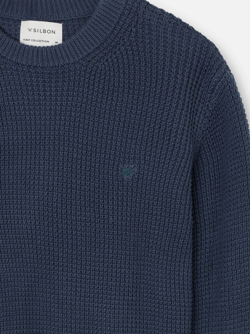 Navy blue structured sweater