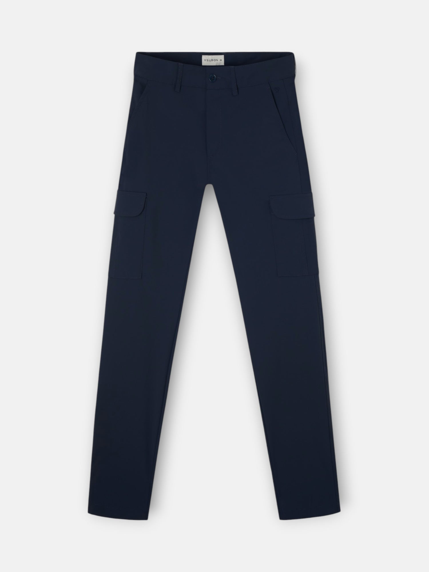 Navy blue technical cargo sport trousers