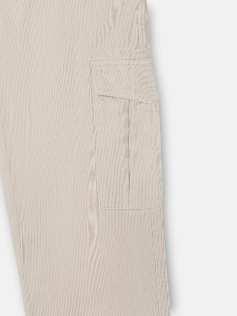 Pantalon sport cargo pana beige