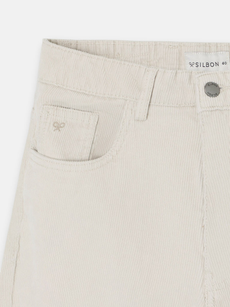 Pantalon sport cinco bolsillos pana piedra